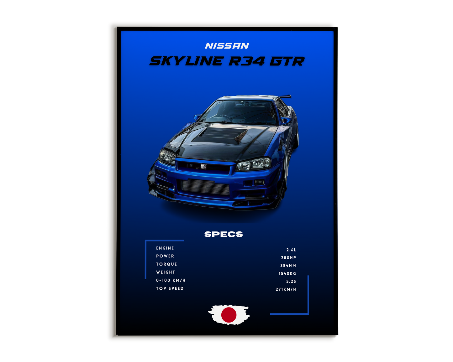 Plakat Nissan Skyline R34 GTR