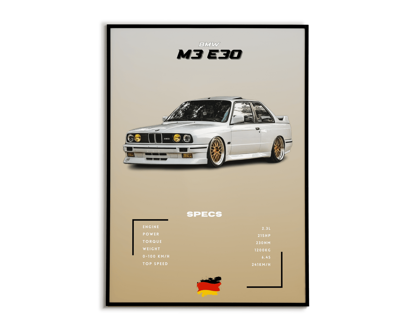 Plakat BMW M3 E30