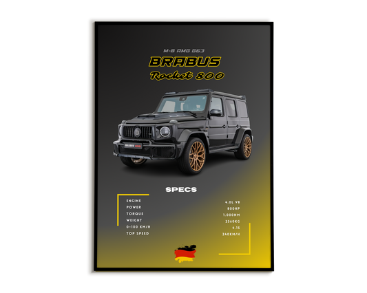 Plakat M-B AMG G63 Brabus rocket 800