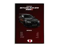 Plakat Nissan Skyline R34 GTR Nismo
