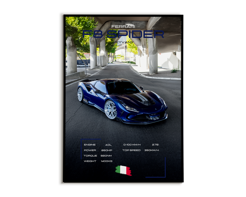 Plakat Ferrari F8 Spider KEYVANY