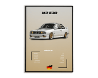 Plakat BMW M3 E30