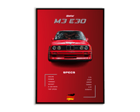 Plakat BMW M3 E30