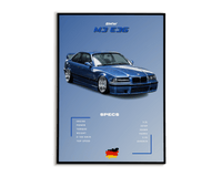 Plakat Bmw M3 E36