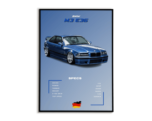 Plakat Bmw M3 E36