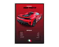 Plakat Ferrari 488 Pista - Plakartify