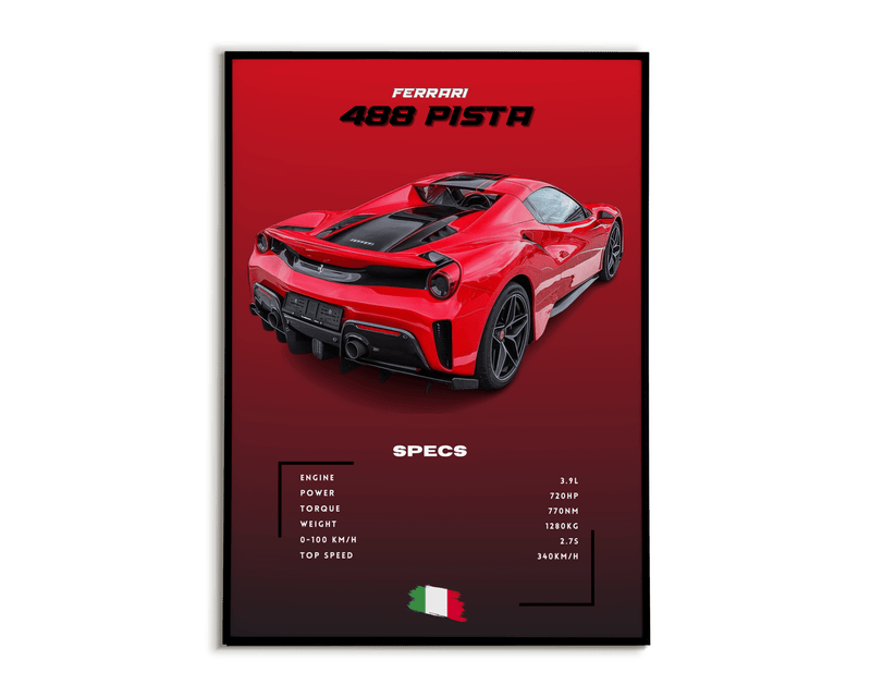 Plakat Ferrari 488 Pista