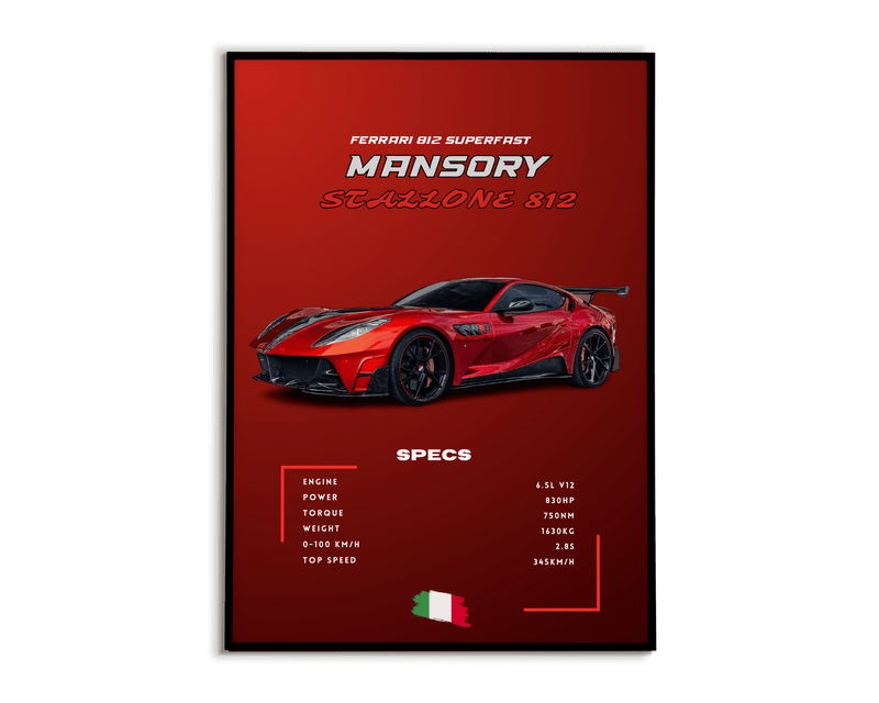 Plakat Ferrari Stallone 812 Mansory